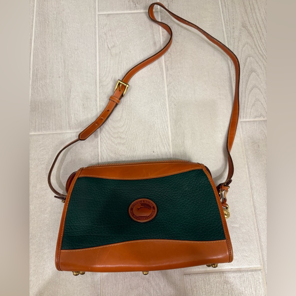 SOLD - Authentic Dooney & Bourke Vintage All-Weather Leather Green Crossbody bag